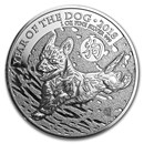 2018 Great Britain 1 oz Silver Year of the Dog BU 2018 Great Britain 1 oz Silver Year of the Dog BU